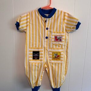 Sears Yellow Striped Baby Jumpsuit
